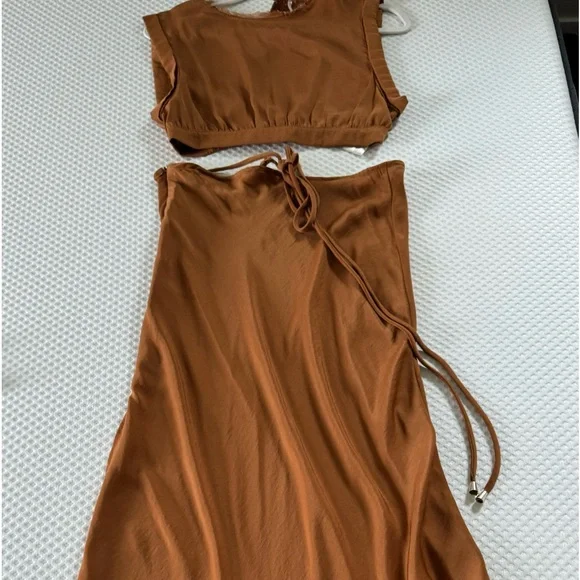 2 piece by free people. Silk long skirt and top. - Picture 2 of 8